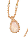 Macrame Necklace - Pink Opal