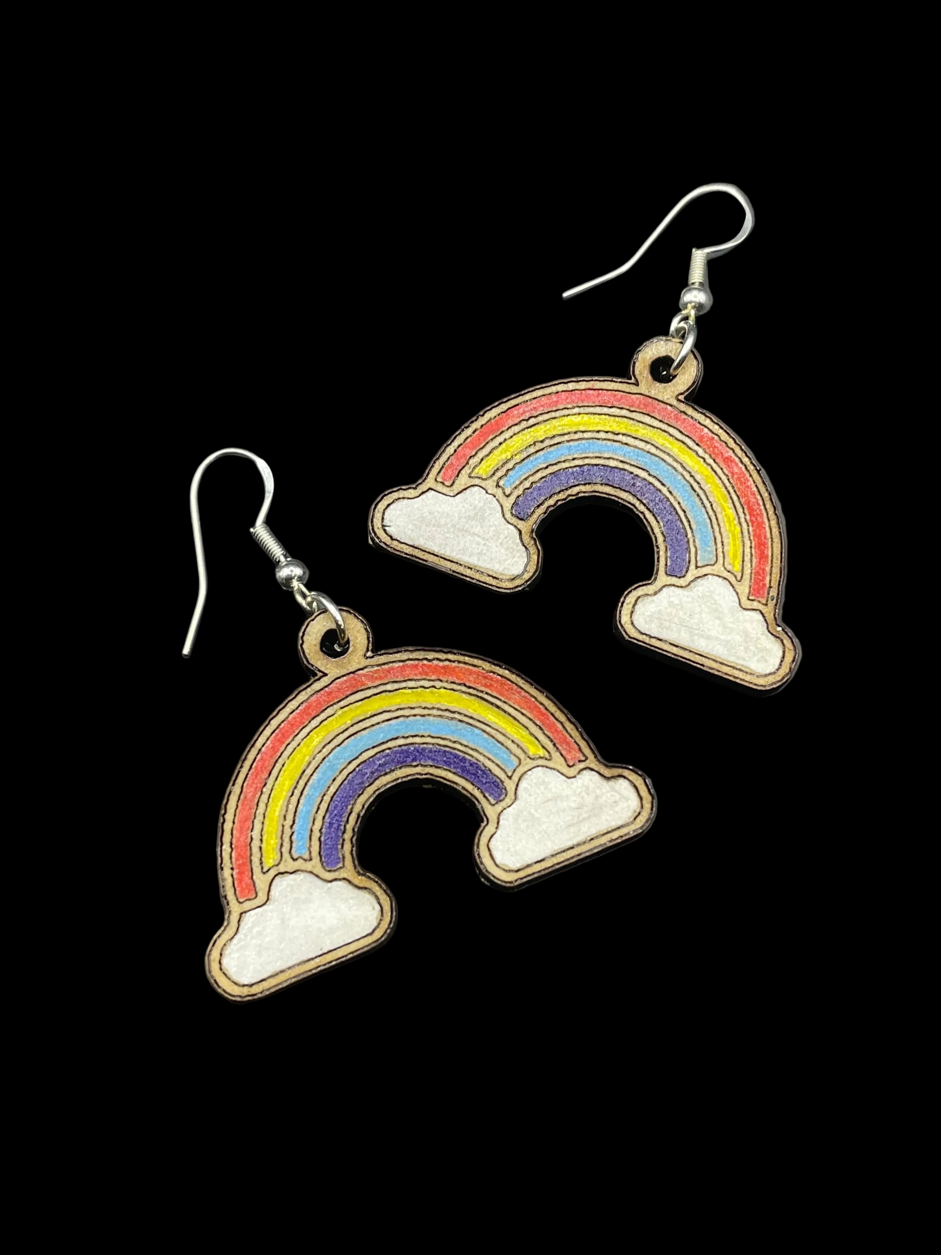 Laser cut earrings - Rainbows