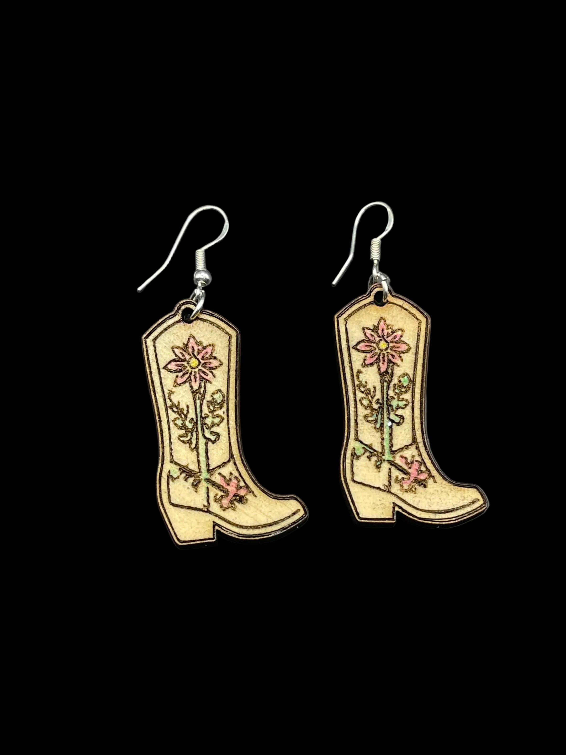 Laser cut earrings - Cowgirl boots