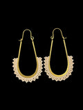 Beaded Earrings - Cream Hoop