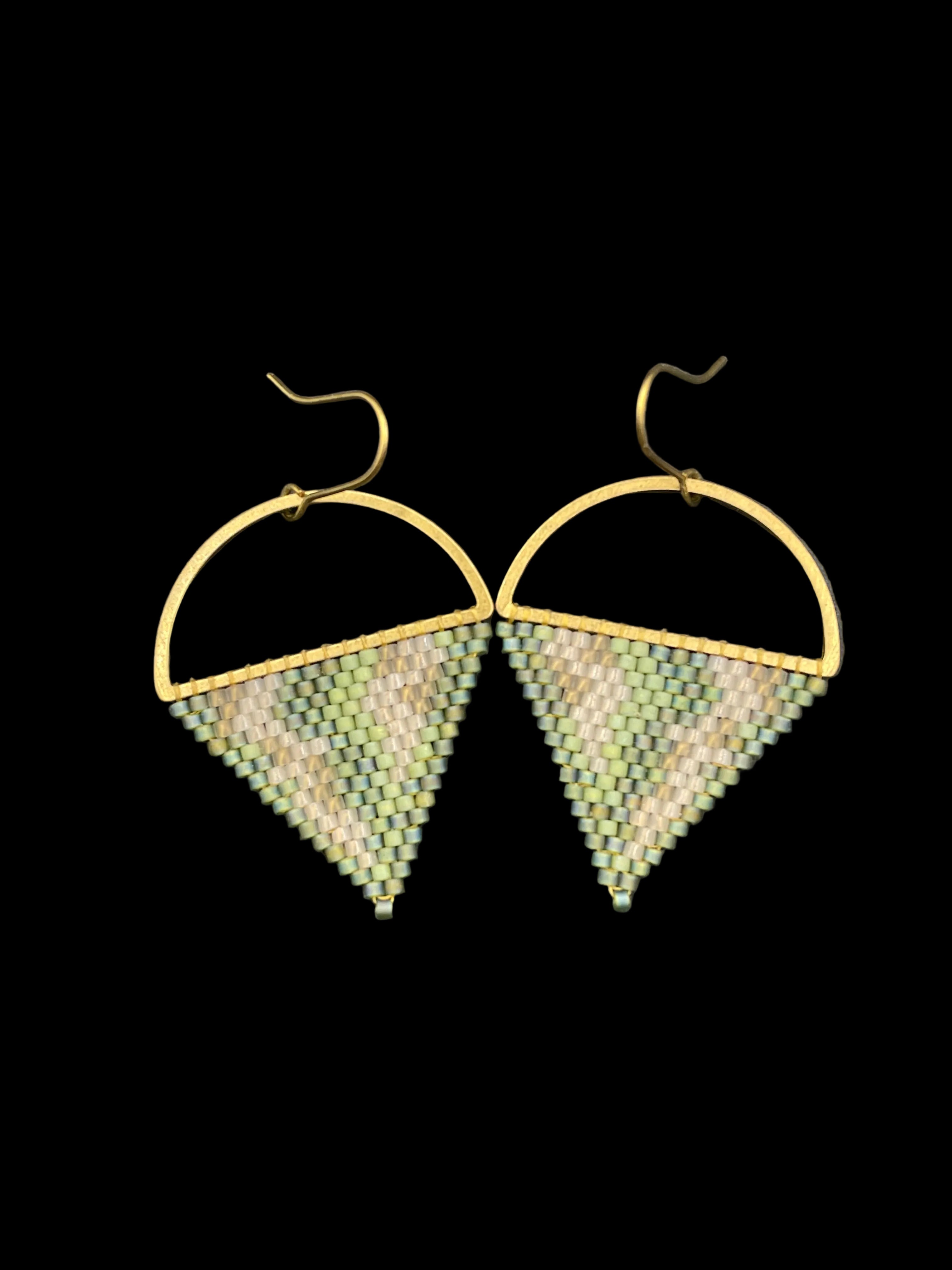 Beaded Earrings - Semi Triangle