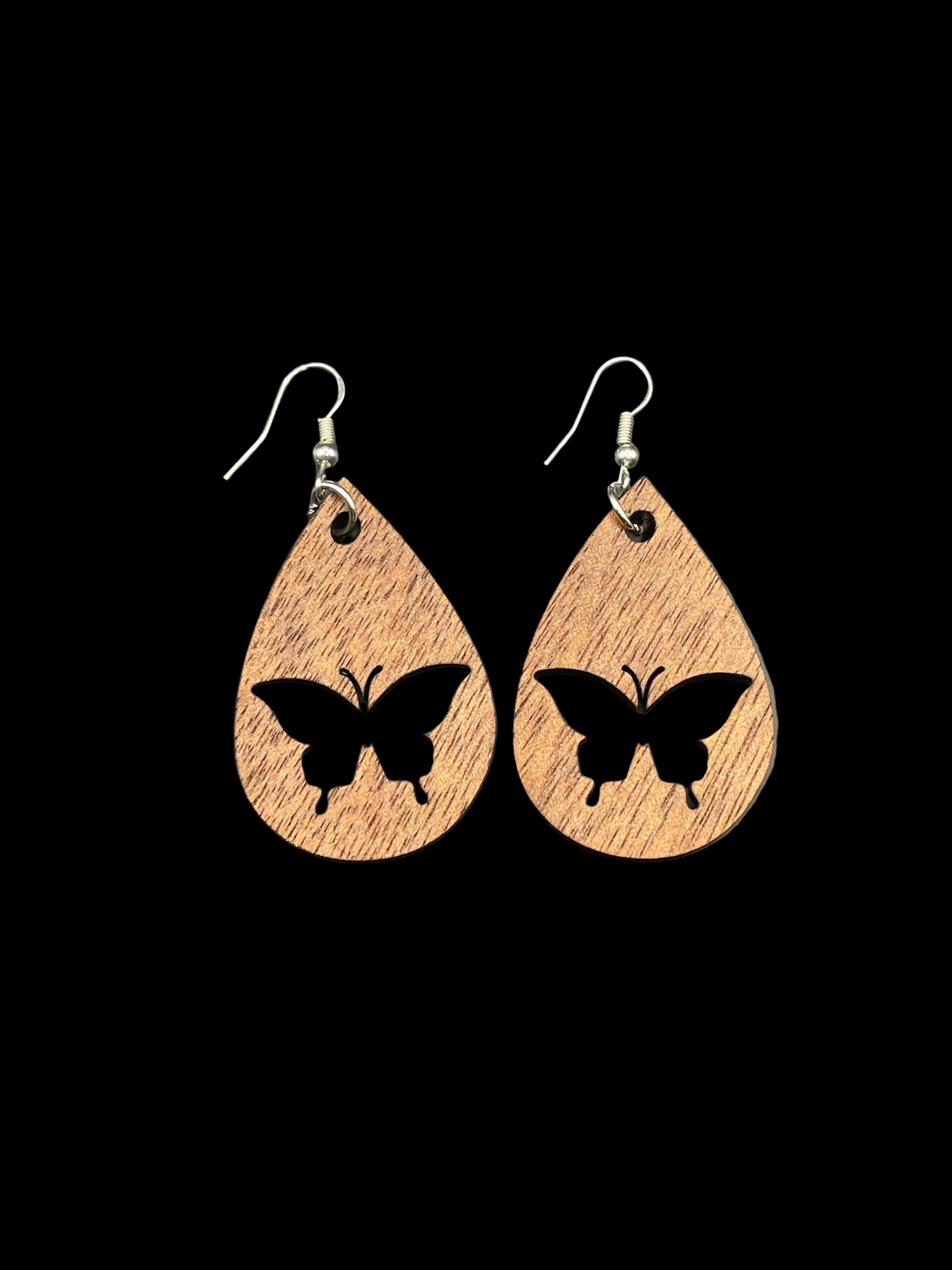 Laser cut earrings - Teardrop Butterflies
