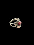 Sterling Silver ring - Ruby & Rose Quartz