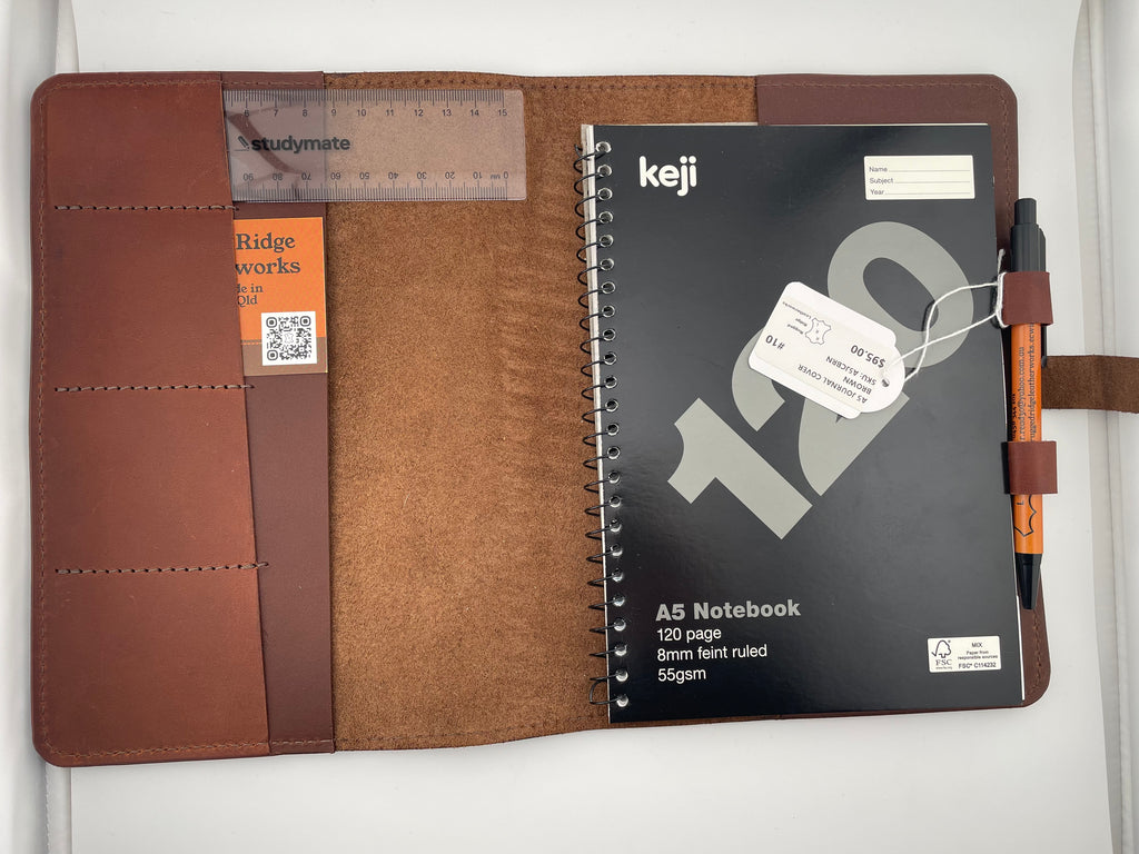 Leather A5 Journal Cover - Brown