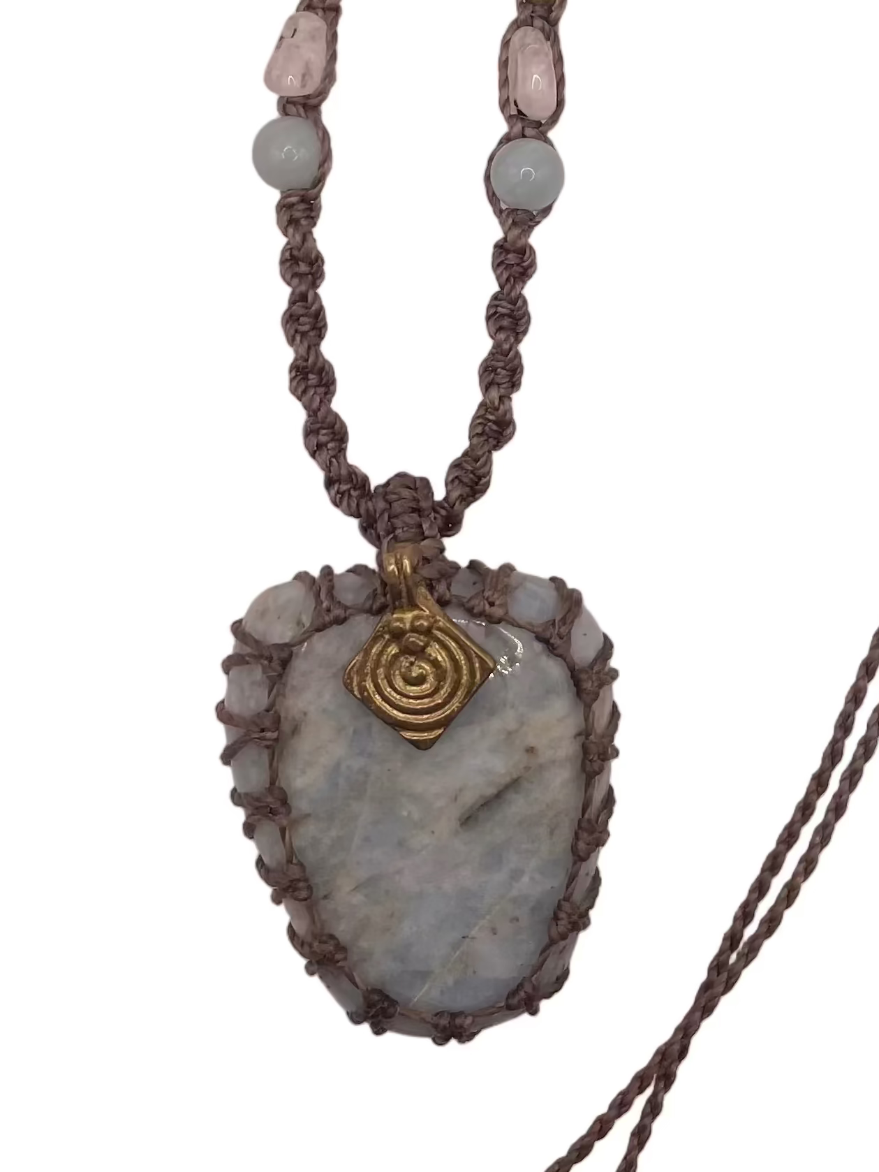 Macrame Necklace - Aquamarine