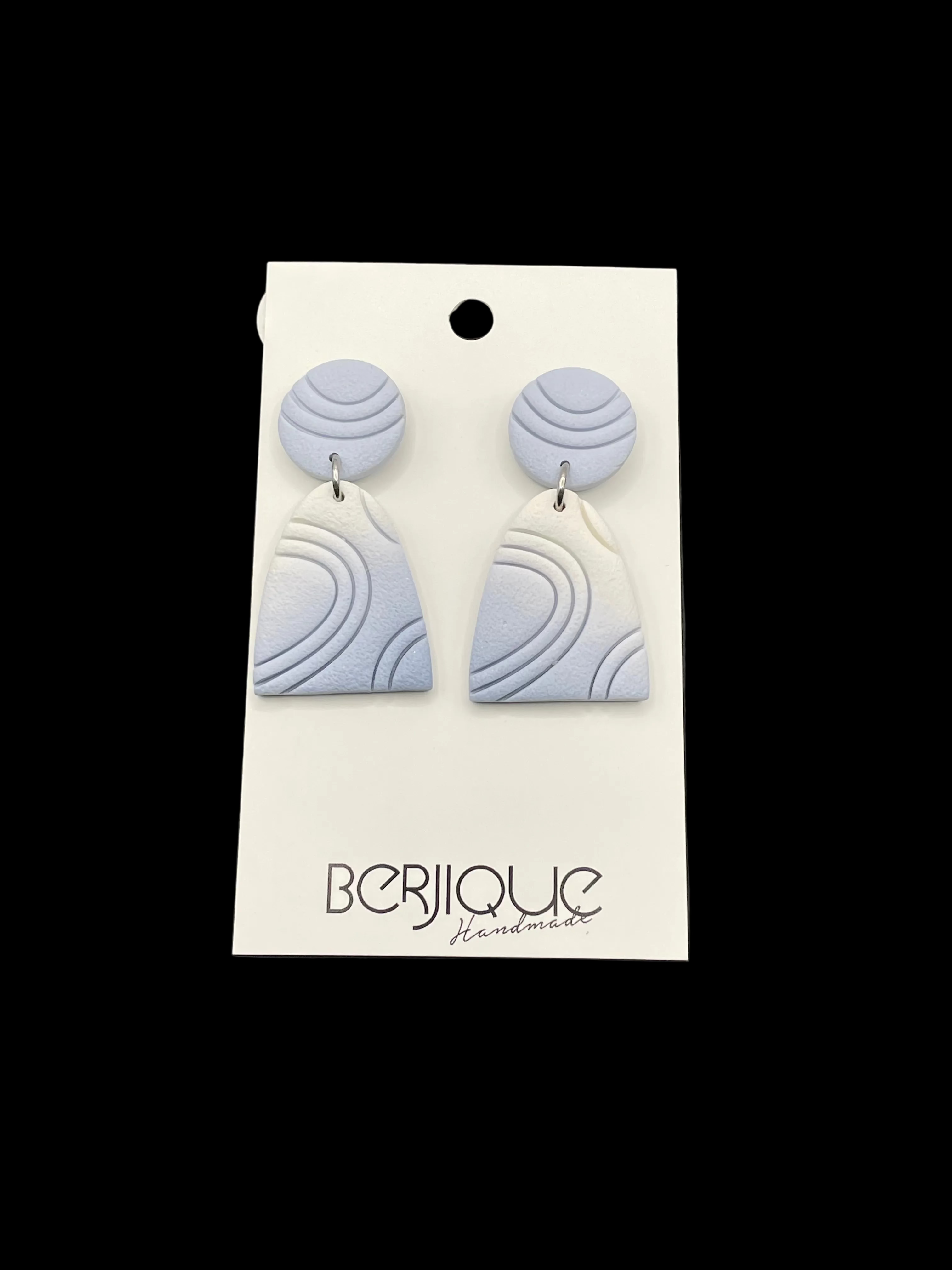Polymer Clay Earrings - Blue Wave
