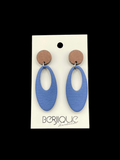 Polymer Clay Earrings - Blue Ovals