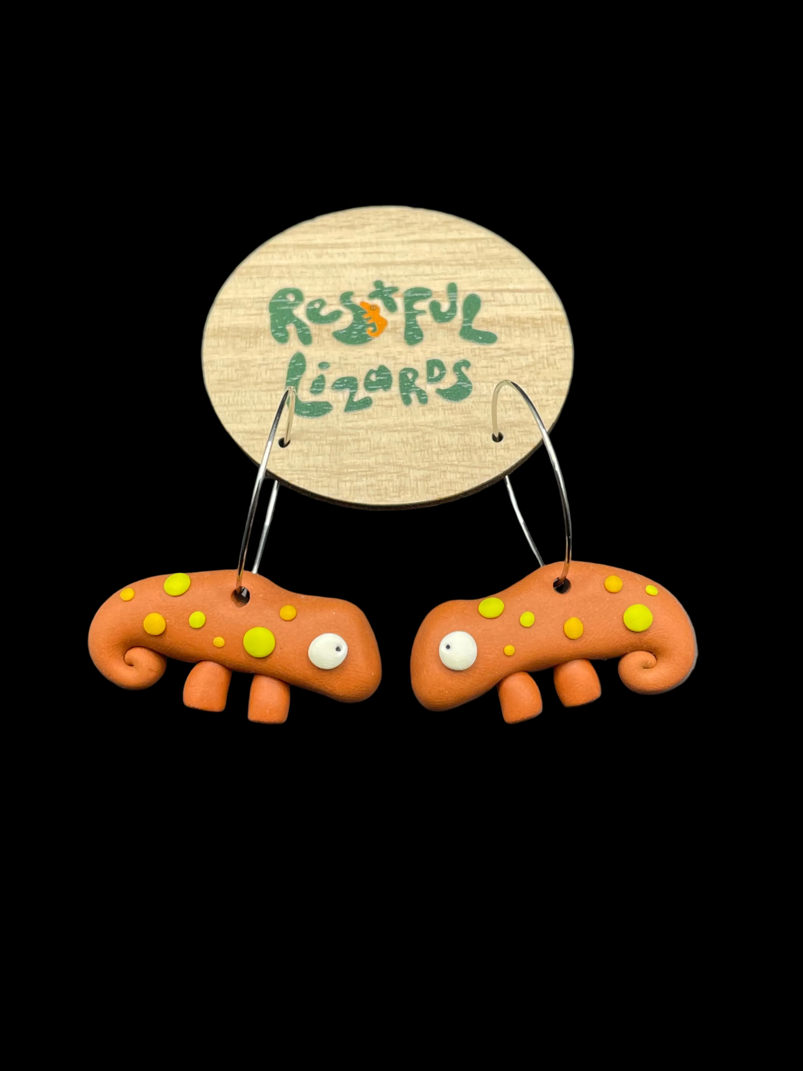 Polymer Clay Earrings - Chameleons