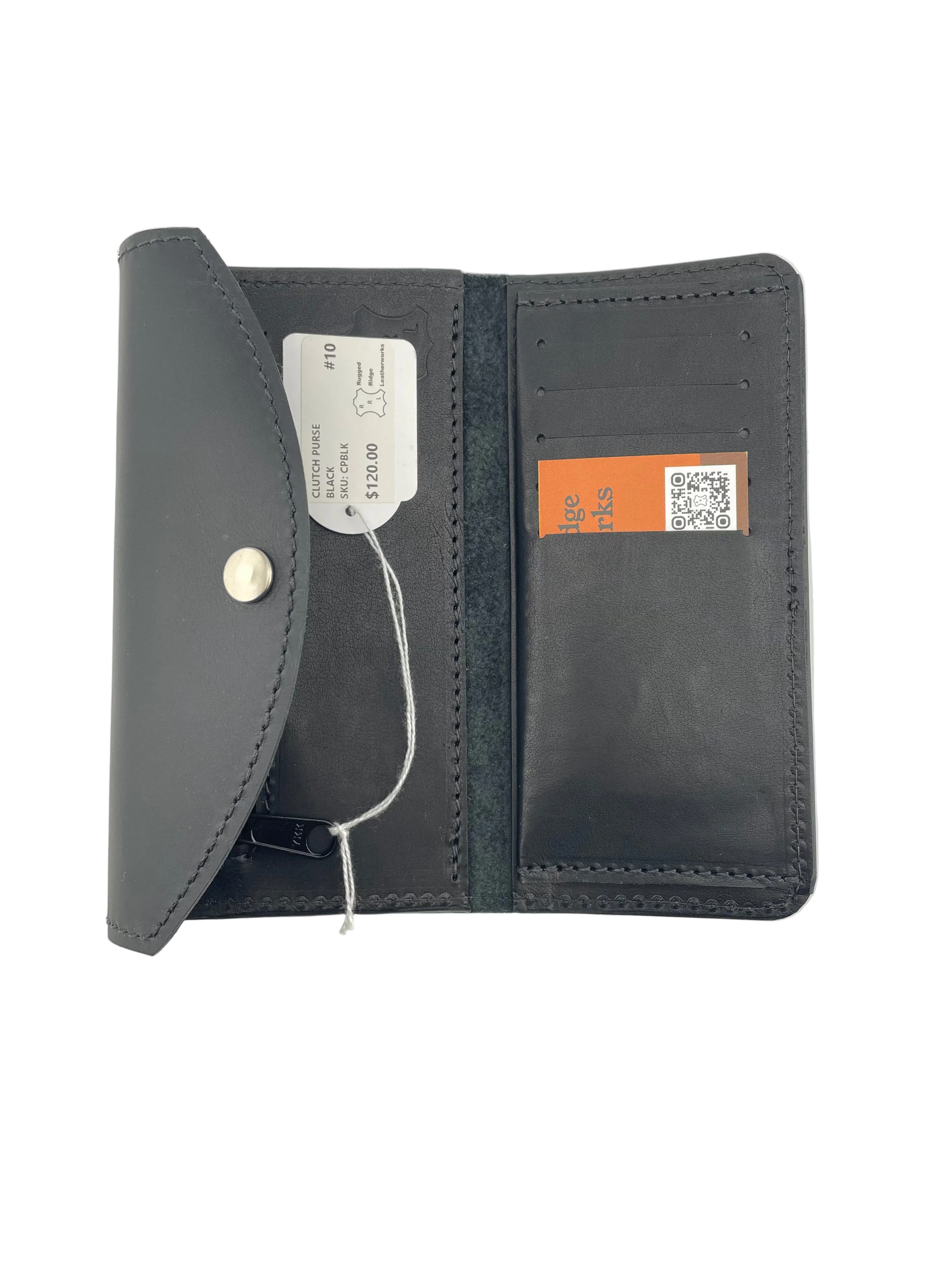 Leather Clutch Purse - Black