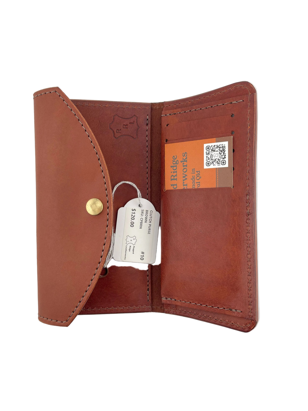 Leather Clutch Purse - Brown