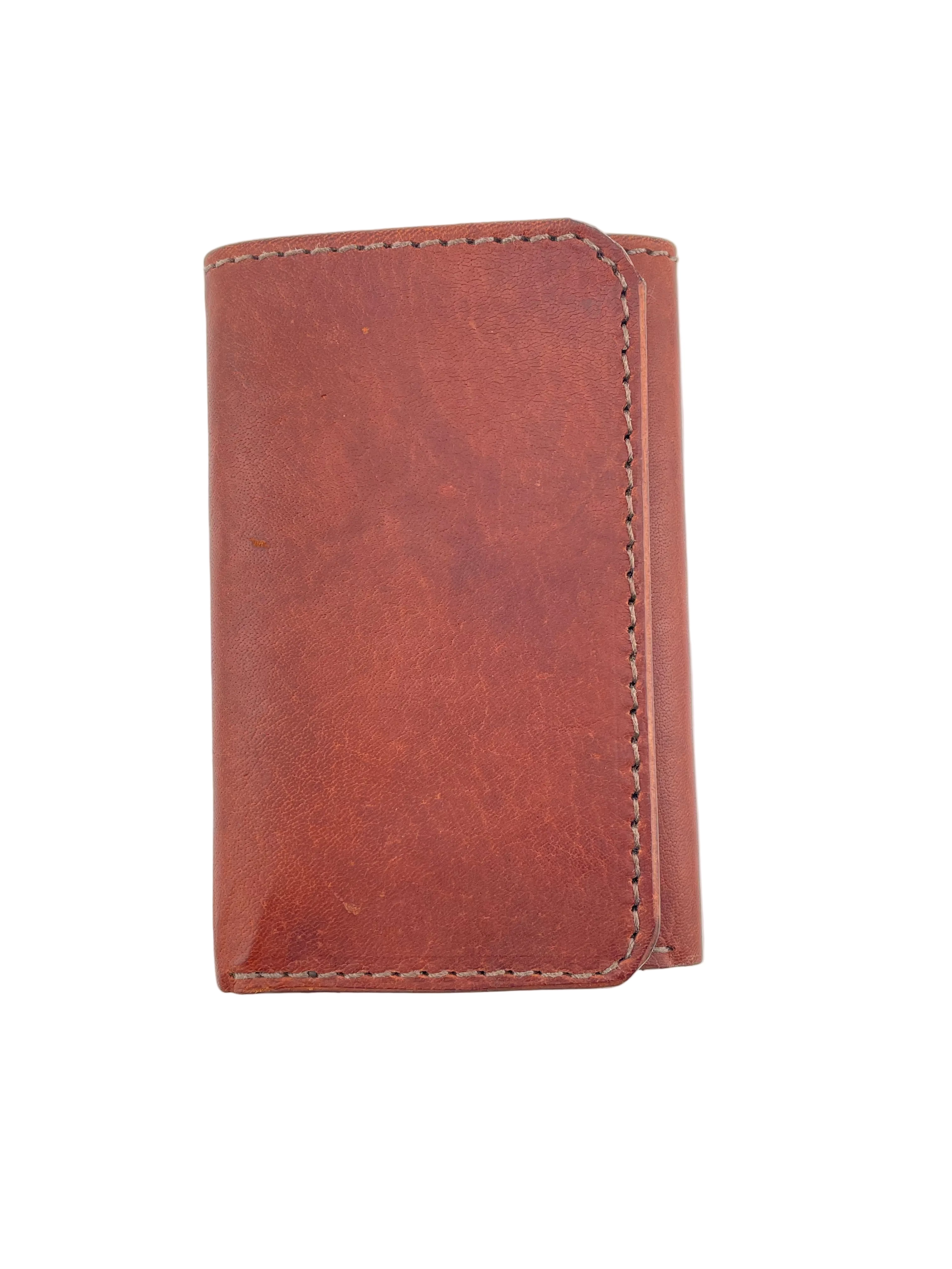 Leather Tri-Fold Wallet - Brown