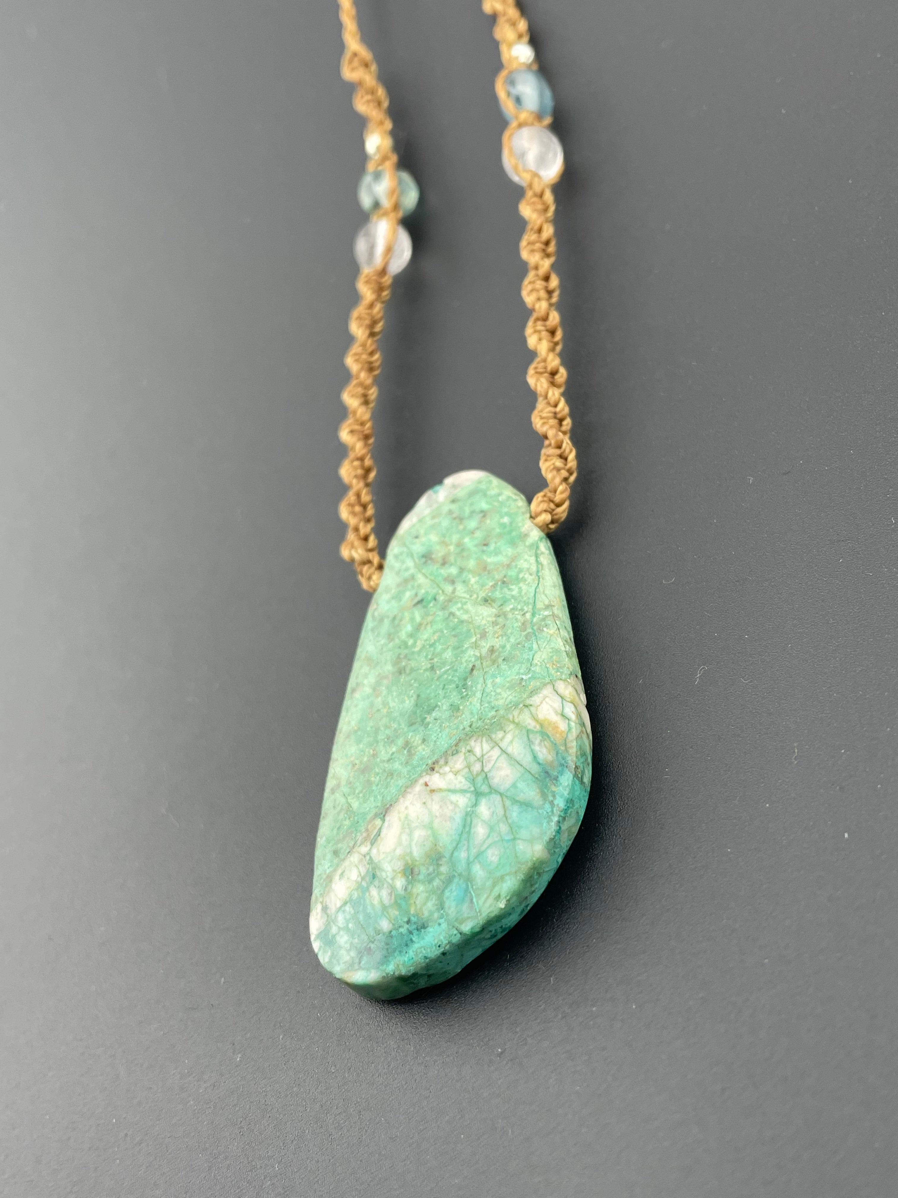 Macrame necklace - Chrysocola