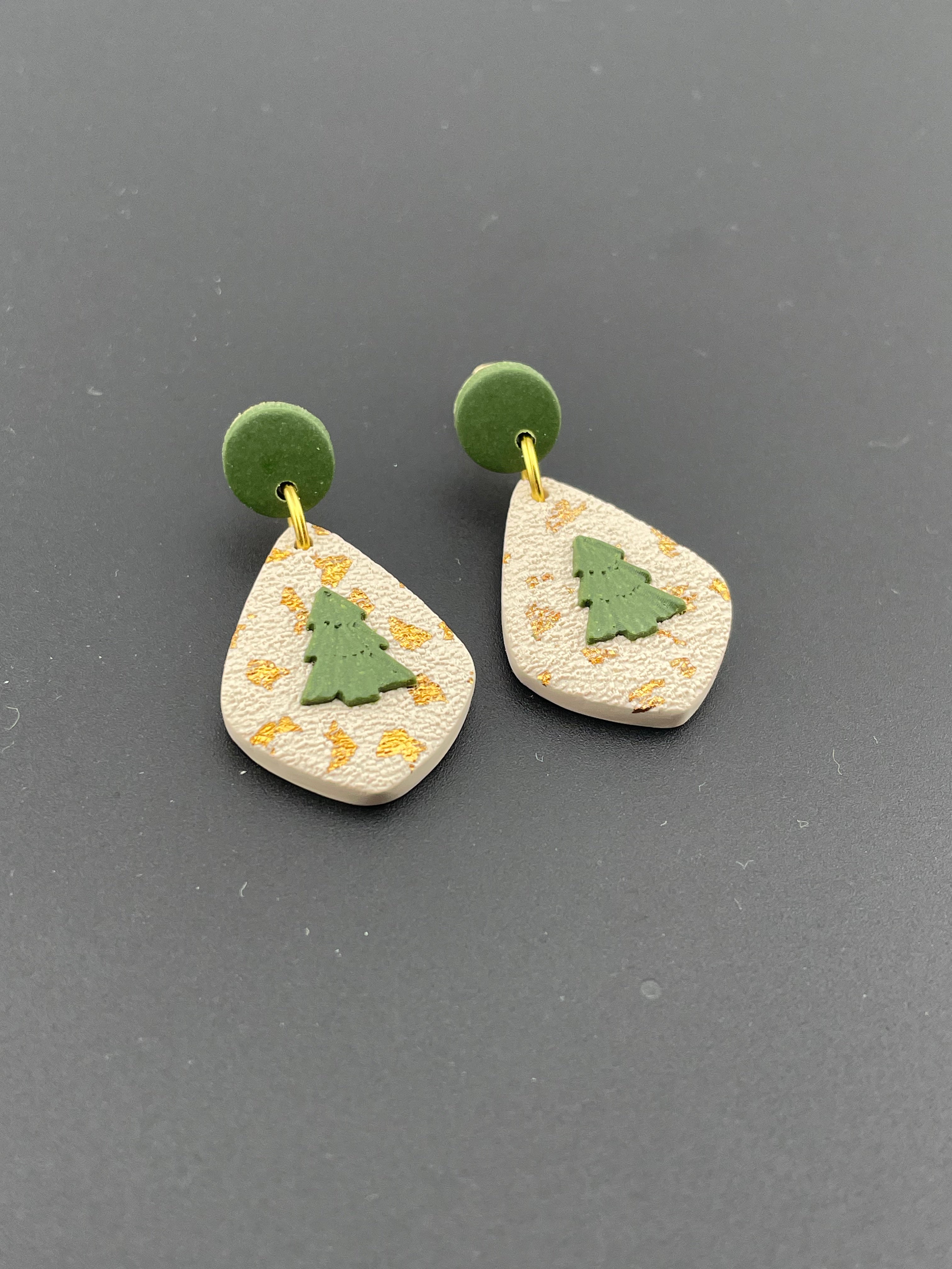 Polymer Clay earrings - Christmas trees