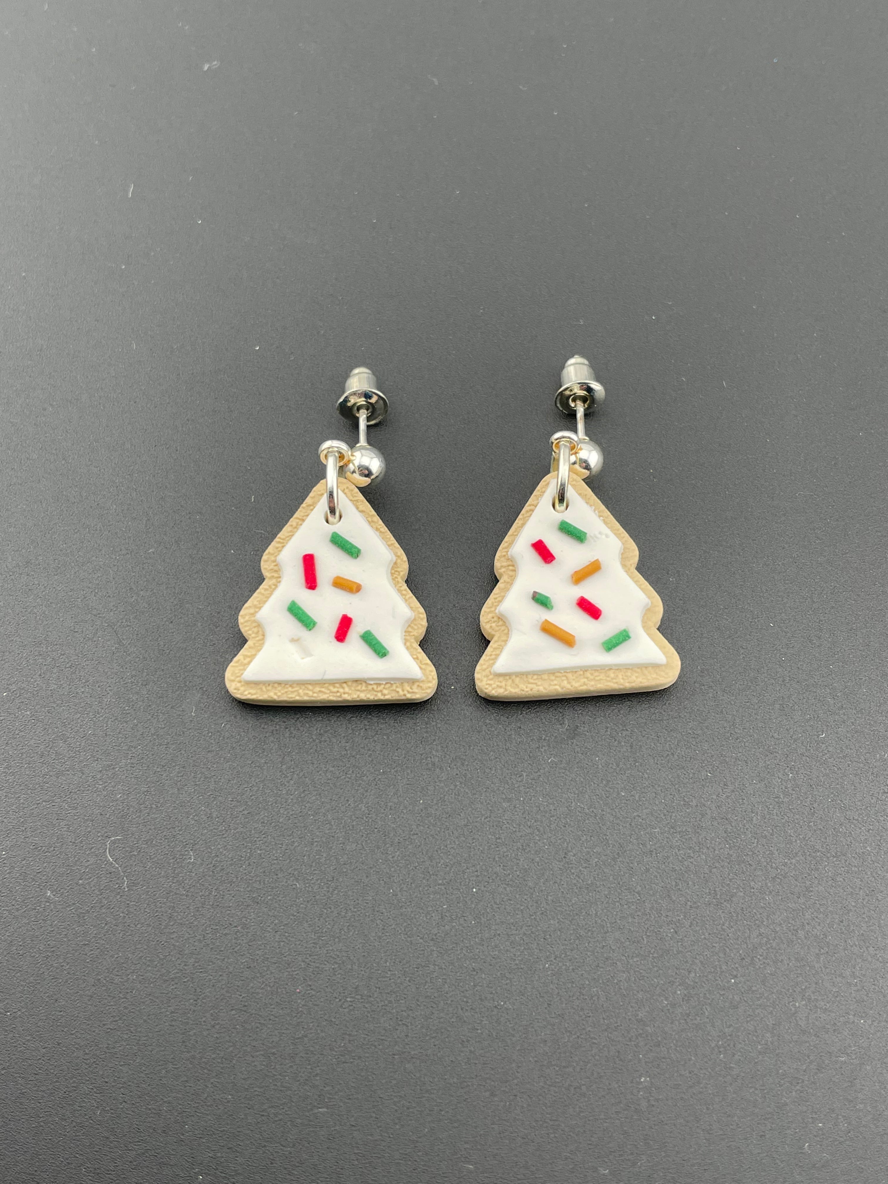 Polymer Clay earrings - Tree Cookie