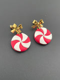 Polymer Clay earrings - Peppermint